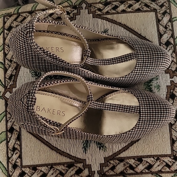 Bakers Herringbone Wedge Heels Sz 9 Preppy Office Business Casual - Picture 5 of 9